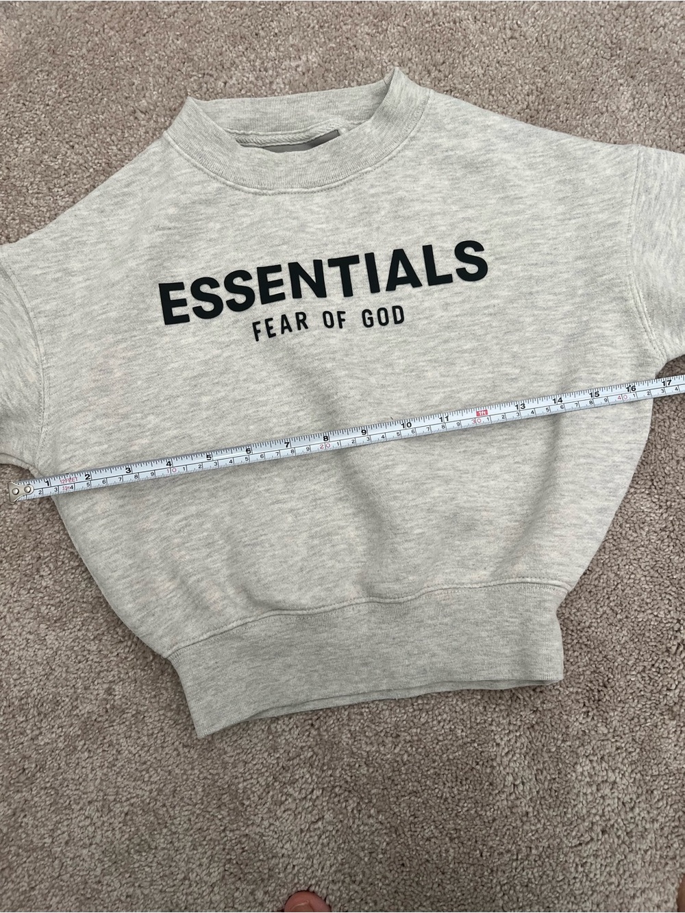 Fear of God ESSENTIALS Light Gray Crewneck Sweatshirt - Picture 10 of 11